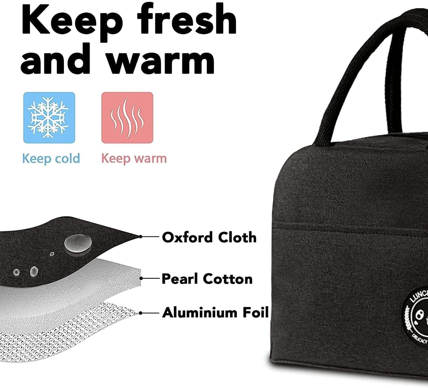 Insulated Portable Lunch Bag – Lightweight, Leakproof & Reusable | Keeps Food Hot & Cold