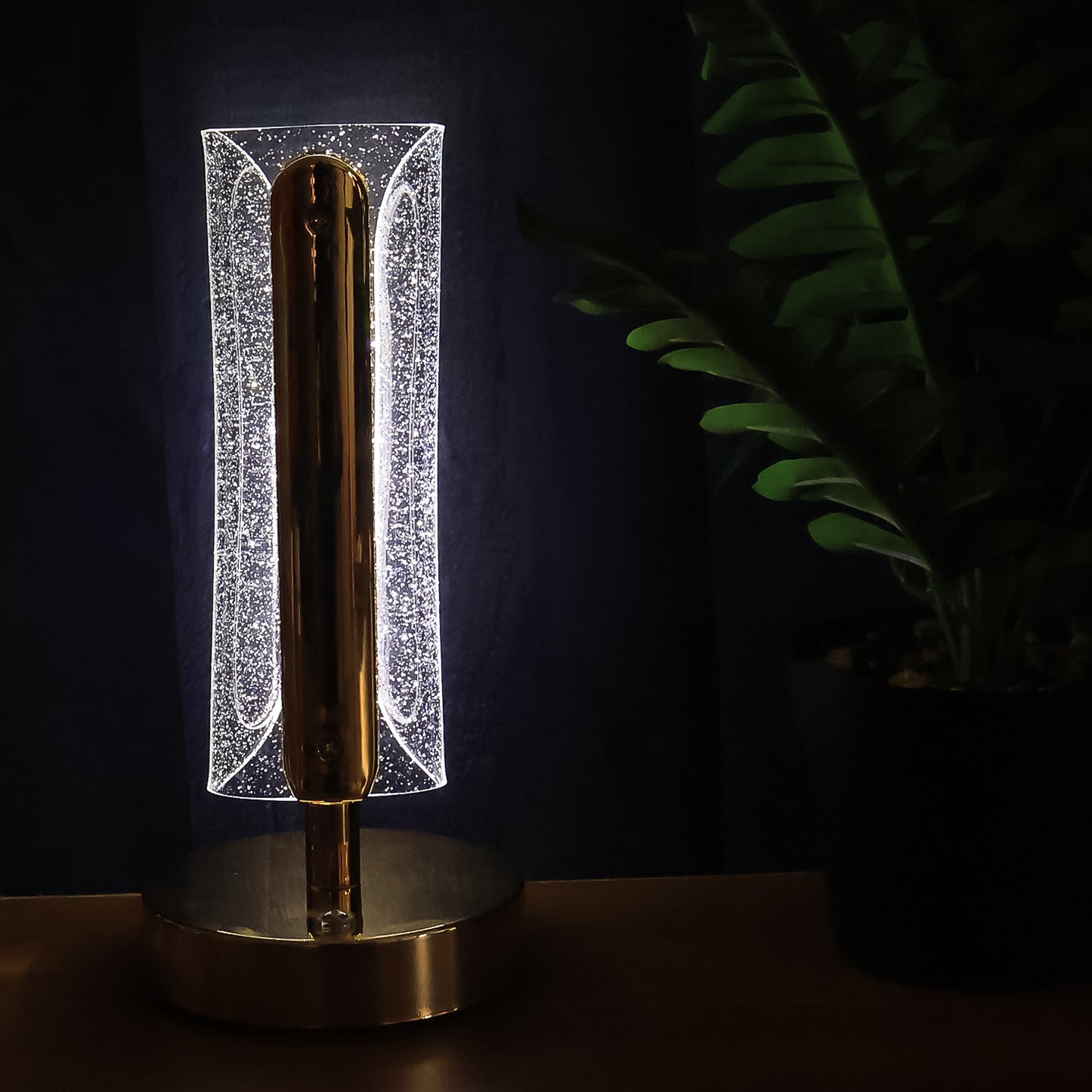 Luxury Tall Cylindrical Crystal LED Table Lamp with USB Charging – Elegant Bedside, Desk & Decorative Light