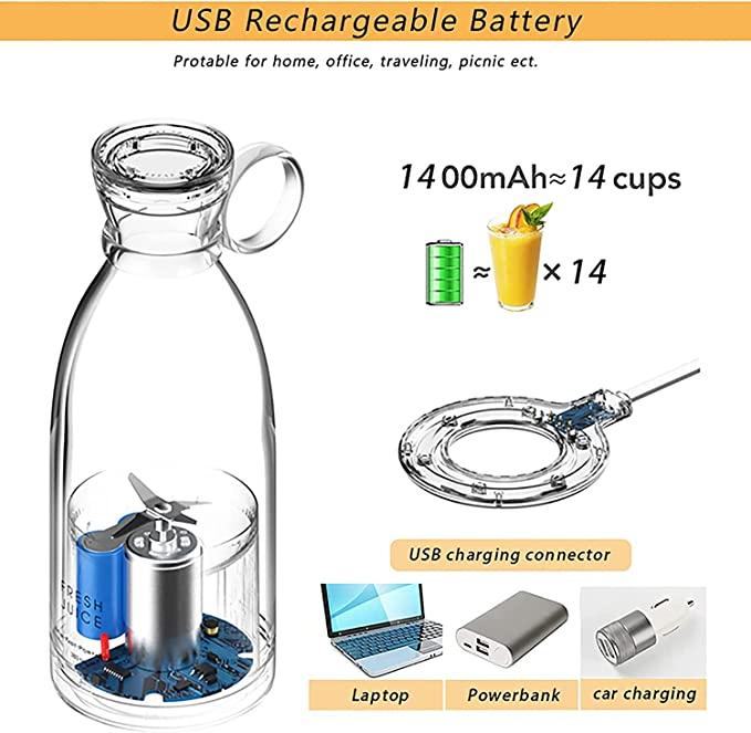 Portable Wireless Mini Blender Juicer – 400ml
