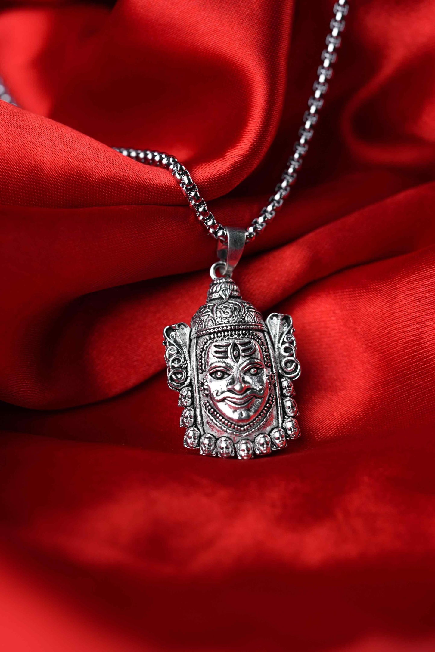 Silver Mahakal Pendant with Chain – Men’s Necklace