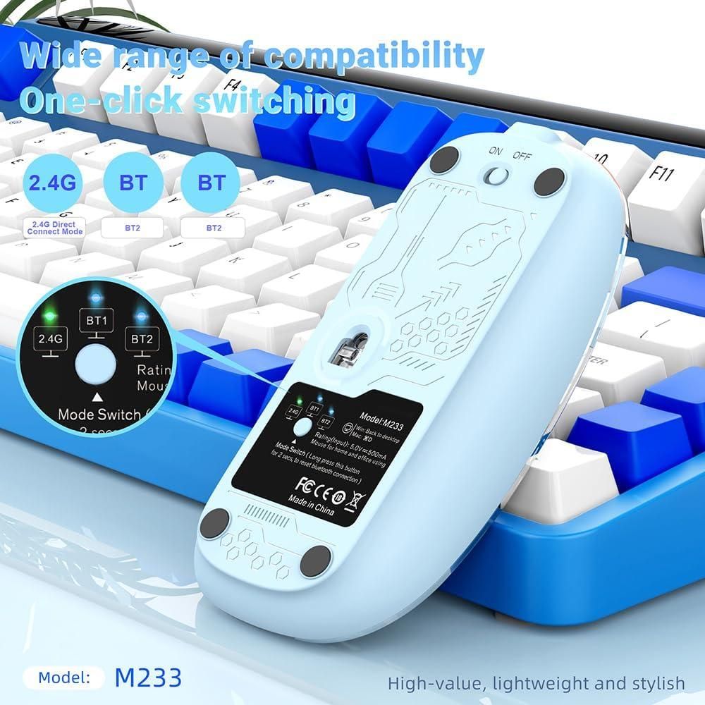 Rechargeable Transparent Wireless Mouse – Sleek & Lightweight