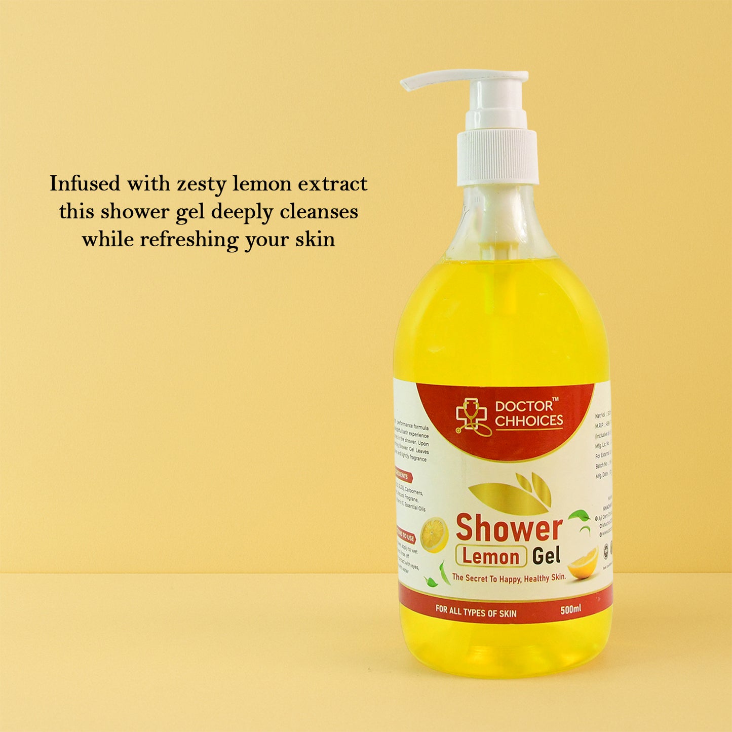 Doctor Chhoices Lemon Shower Gel – 500ml Refreshing Body Wash