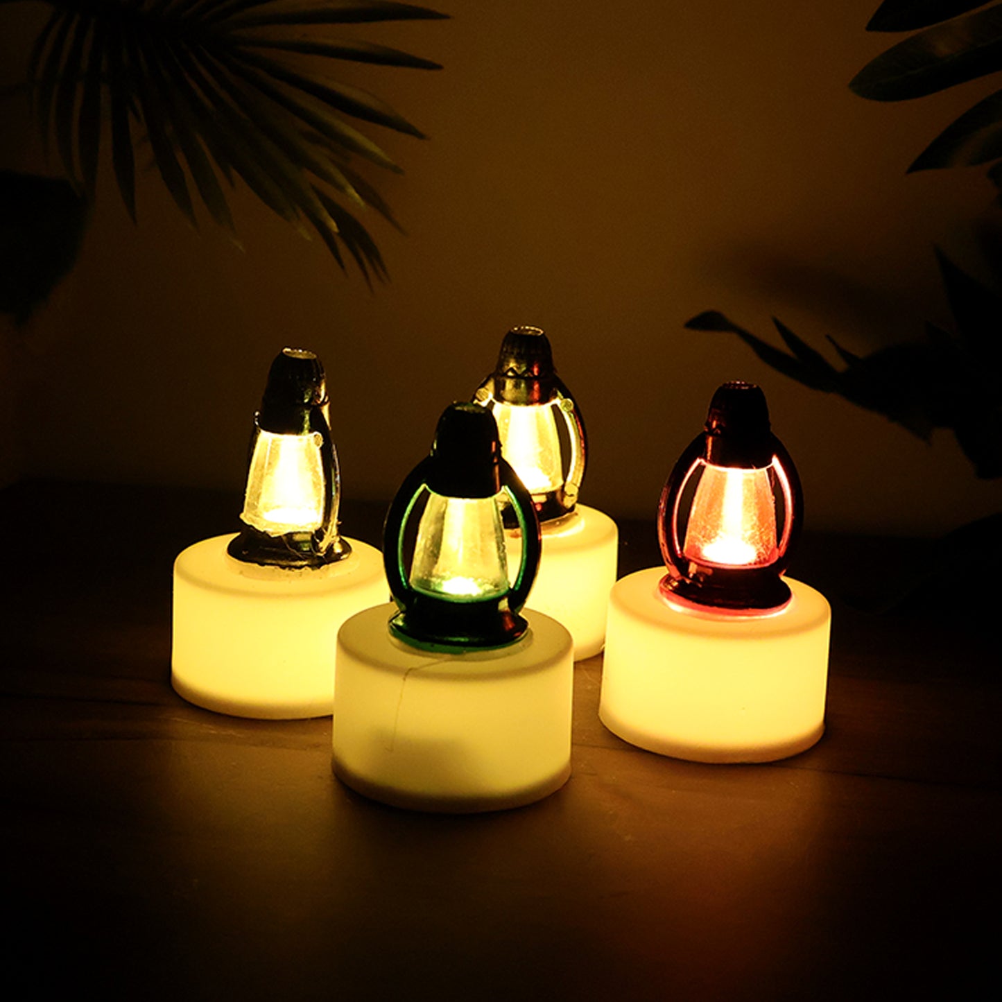 Set of 12 LED Multicolor Flameless Candle Lamps – Battery Operated