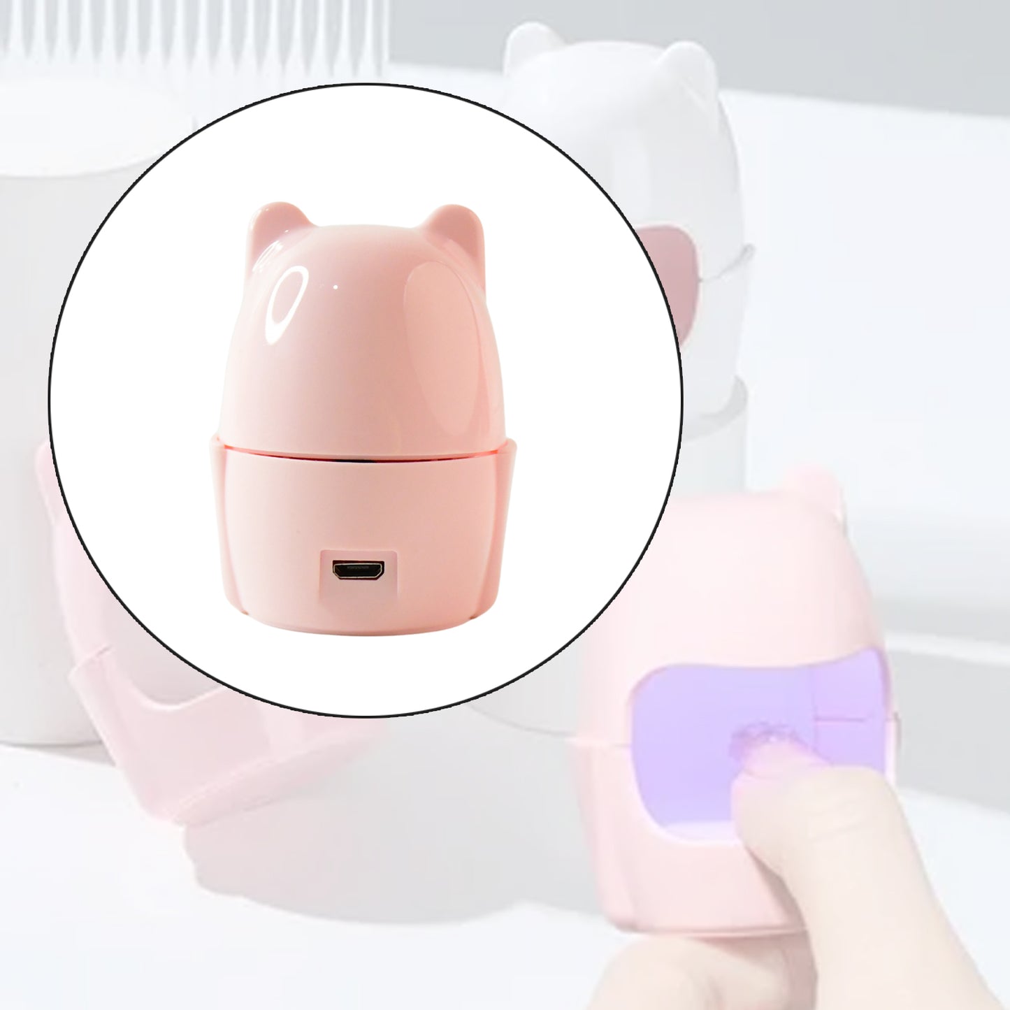 Mini Bear LED Nail Dryer – USB Rechargeable