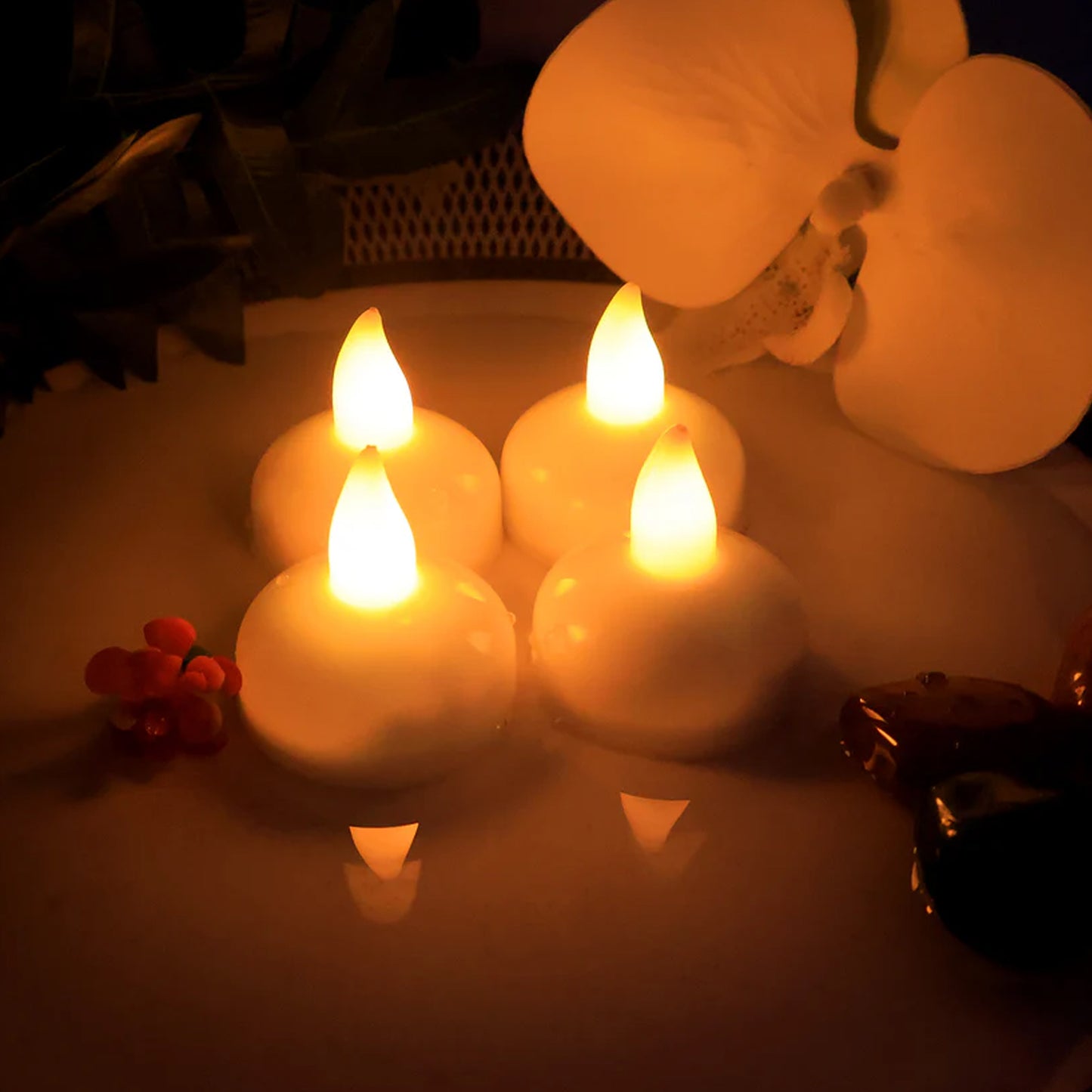 Round LED Flameless Tealight Candles – 8 Pcs Set