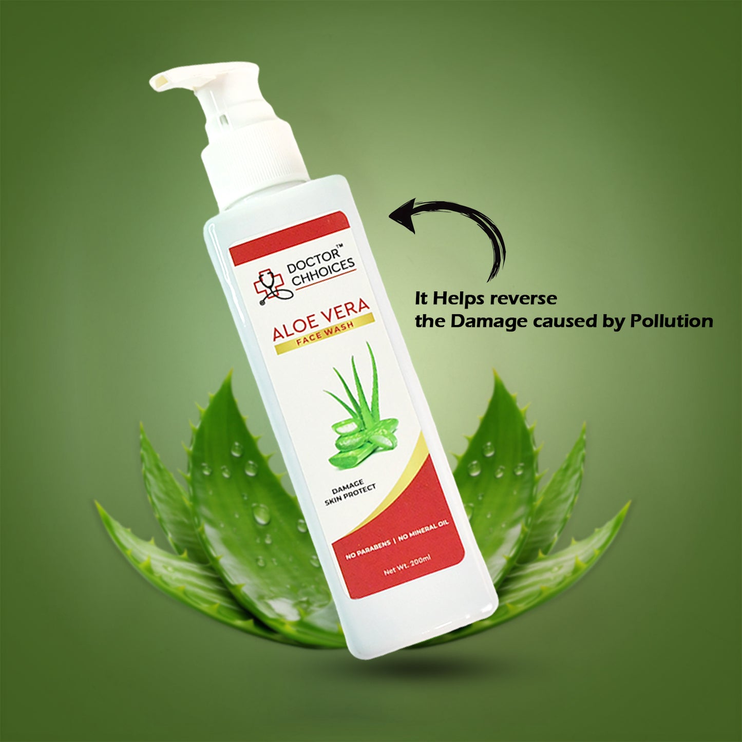 Doctor Chhoices Aloe Vera Face Wash – 200ml | Gentle Hydrating Cleanser