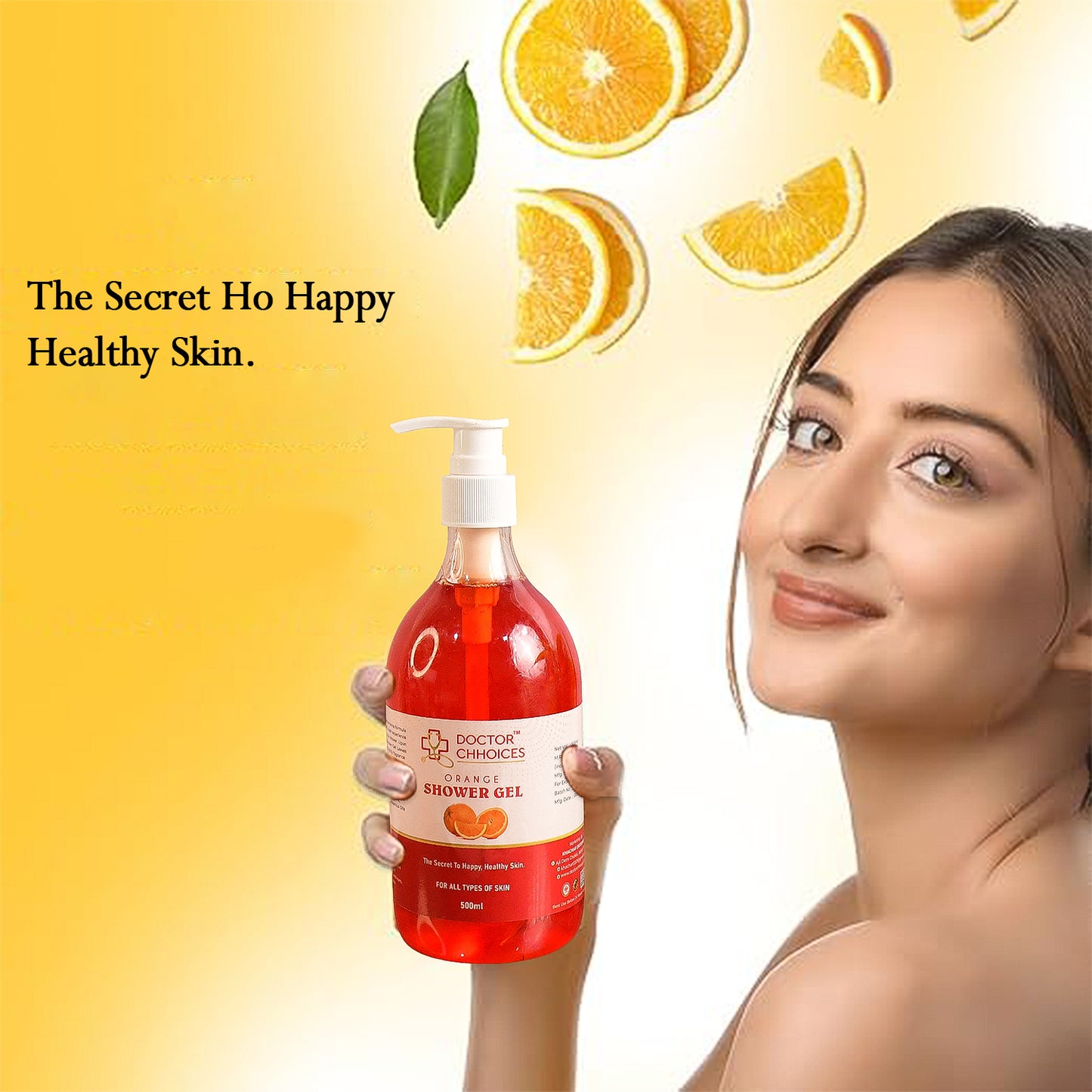 Doctor Chhoices Orange Shower Gel – 500ml | Hydrating Citrus Body Wash