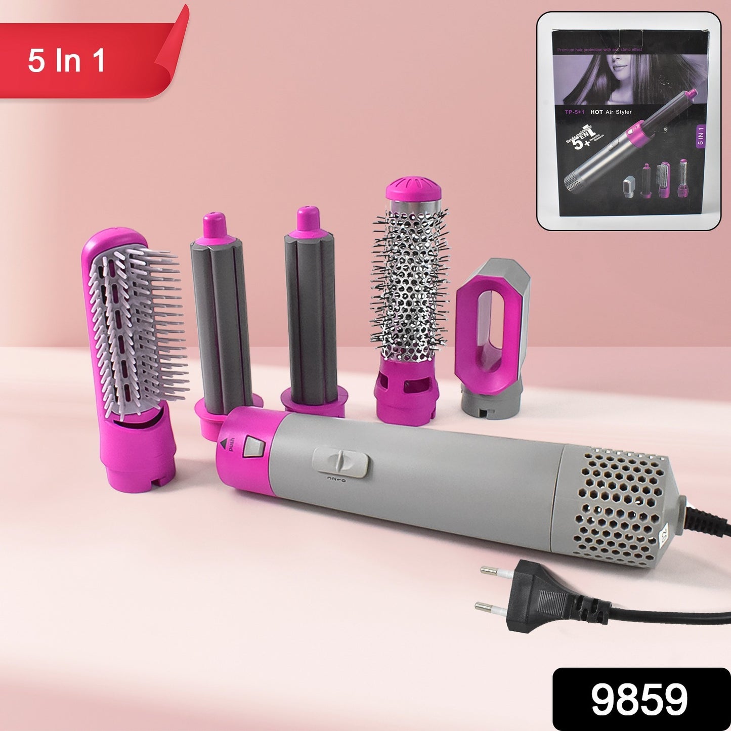 5 in 1 Hair Dryer Brush – Multifunctional Hot Air Styler (1000W)