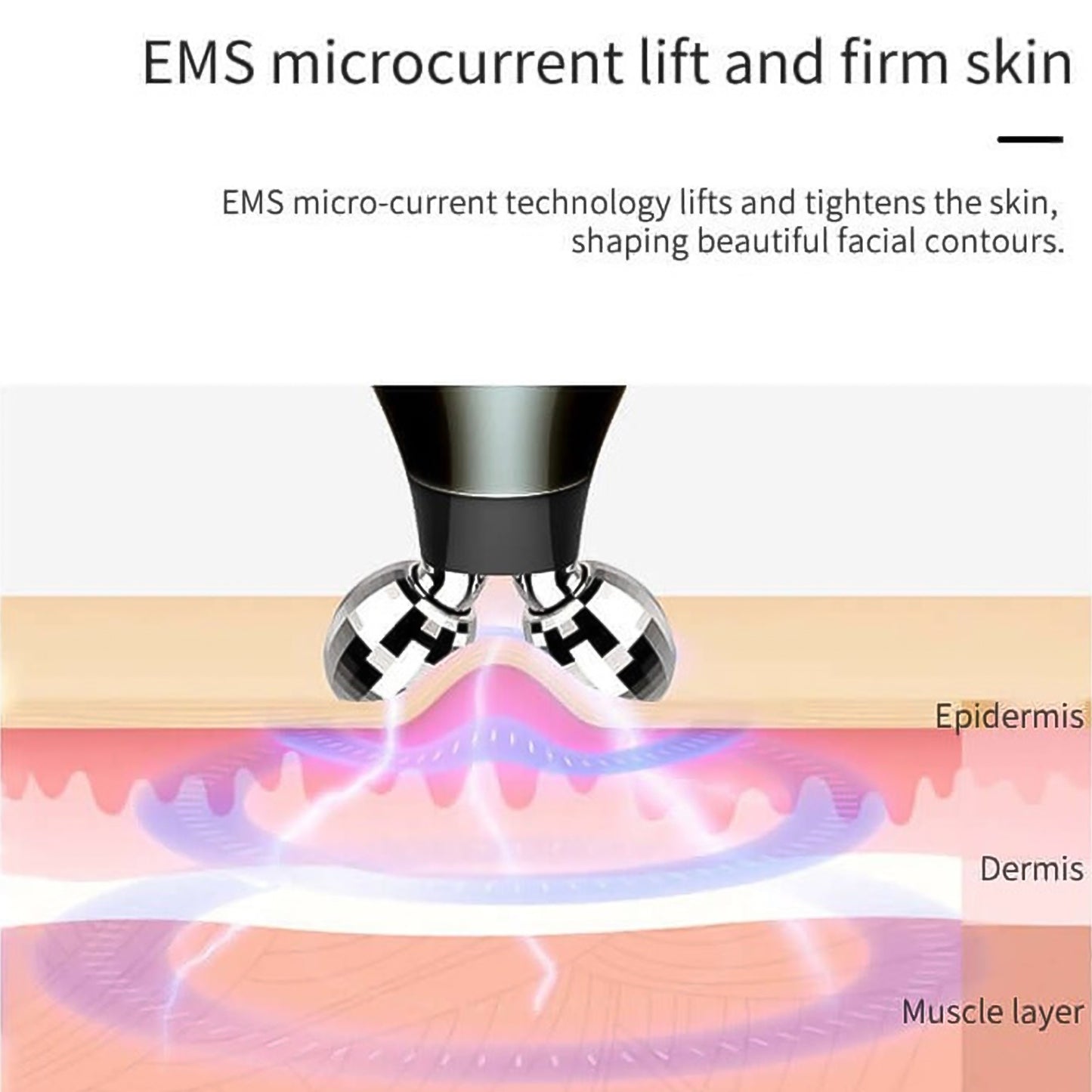 Microcurrent Facial Massager Roller – Face Lifting & Skin Tightening Device (1 Pc)