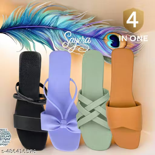G9 - Women’s 4-Pack Flat Sandal Combo – Floral & Casual Lightweight Flats