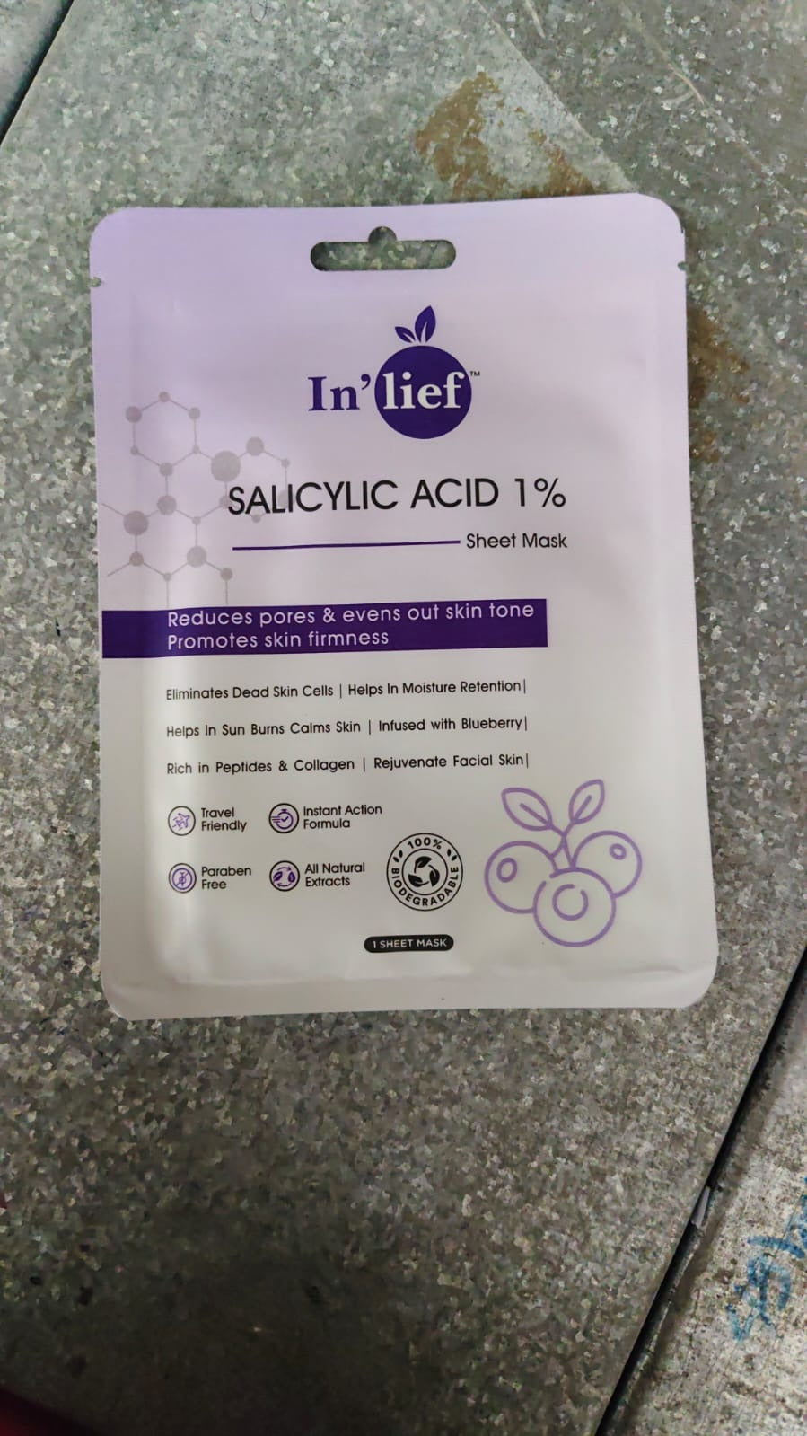 In’lief Salicylic Acid 1% Pore-Refining Facial Sheet Mask – Acne Control & Skin Firming