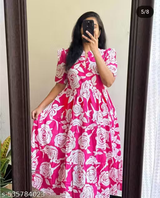 G1 - Zip-On Front Long Anarkali Gown Kurti for Women
