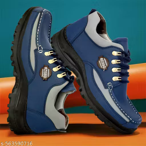 MB1 - Modern Trendy Men’s Colorblocked Casual Shoes – Blue