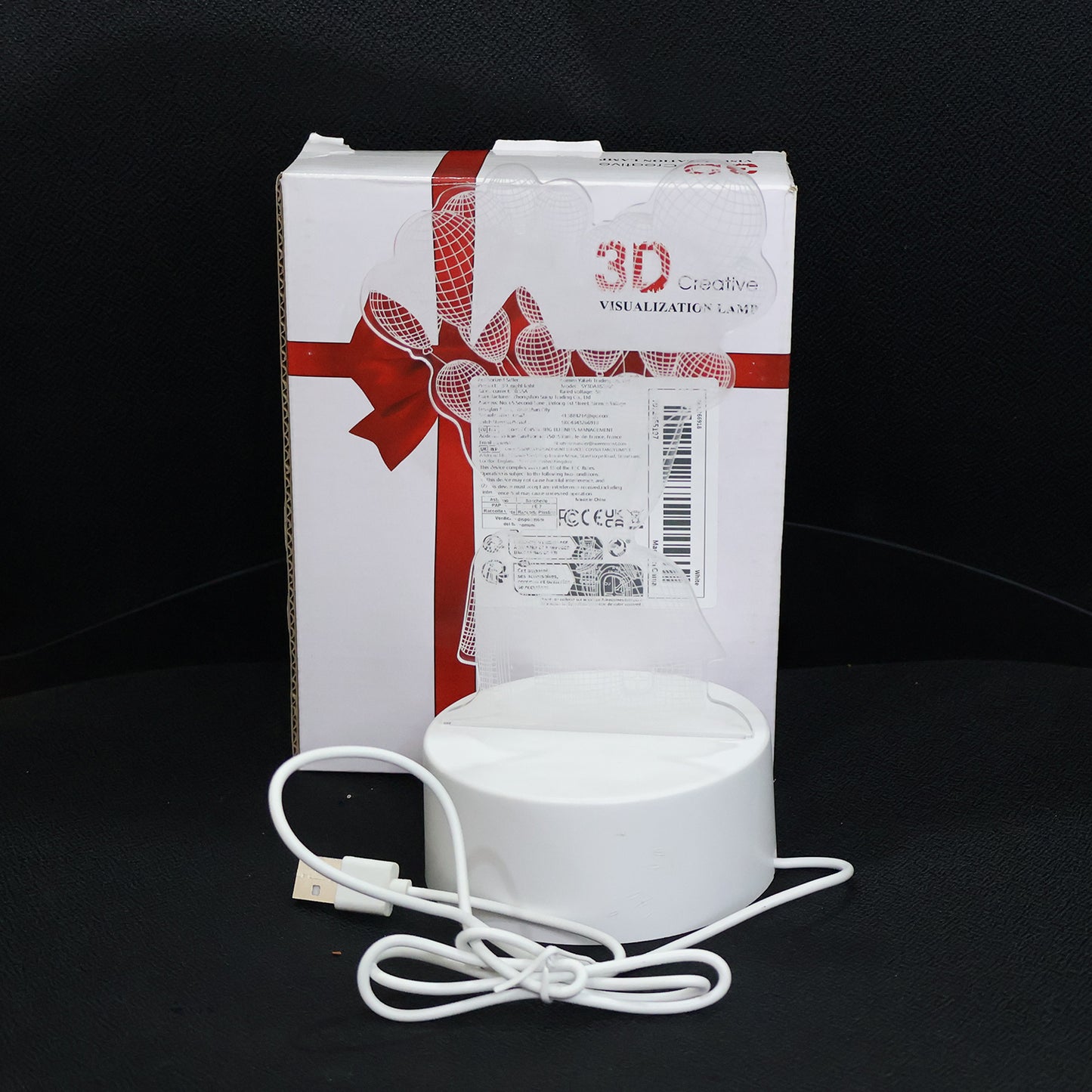 3D Illusion LED Night Lamp – House & Balloons Design