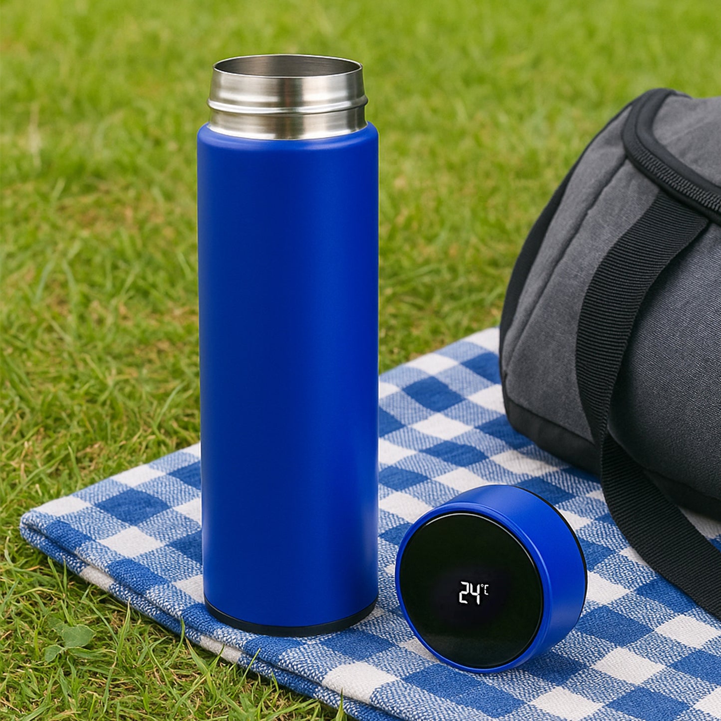 Blue Smart LED Temperature Water Bottle – 500ML