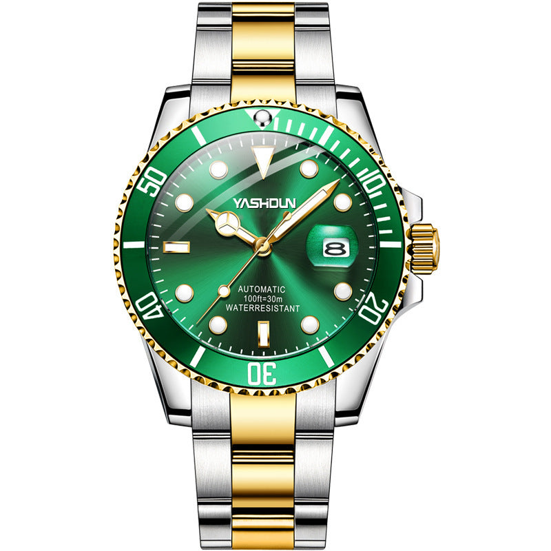 Business Quartz Watch – 41mm Round Dial, Stainless Steel Strap, Transparent Back - Fanbuluxe