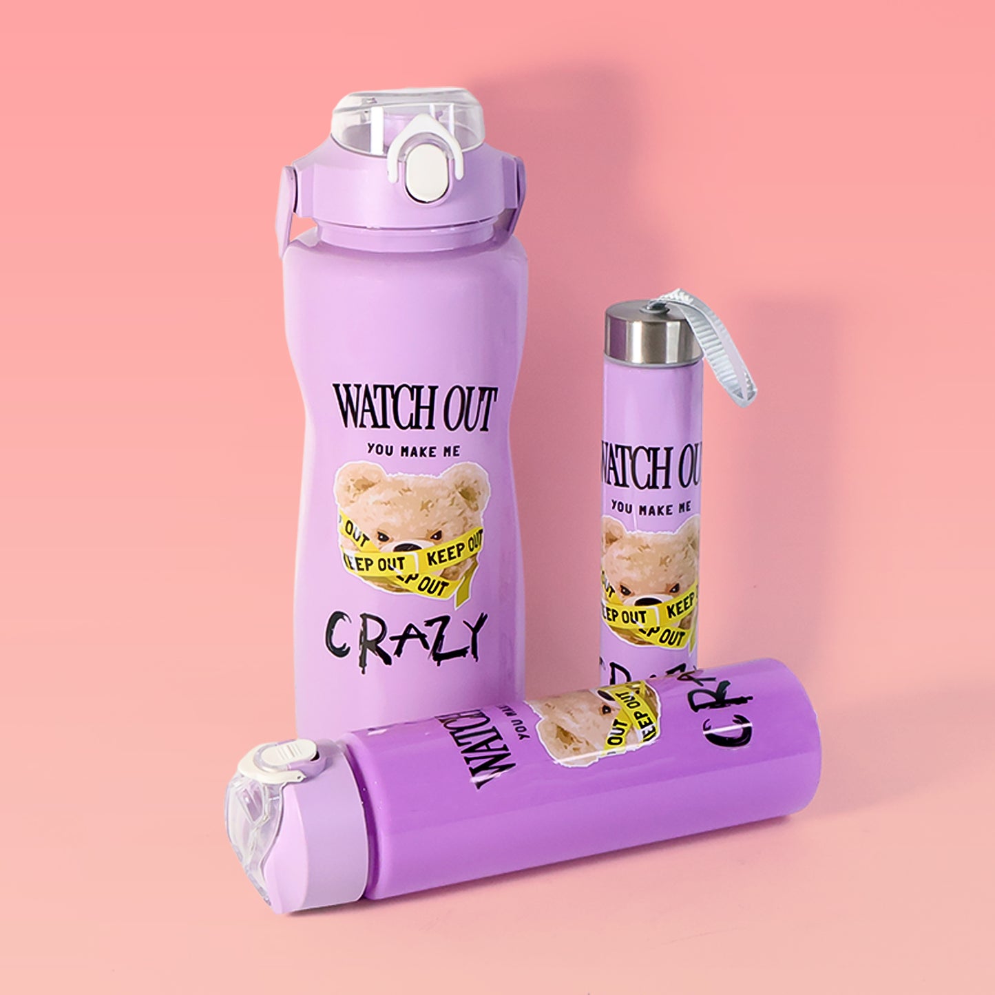 Premium 3-Piece Water Bottle Set – 2000ML + 900ML + 300ML, Leakproof & BPA-Free