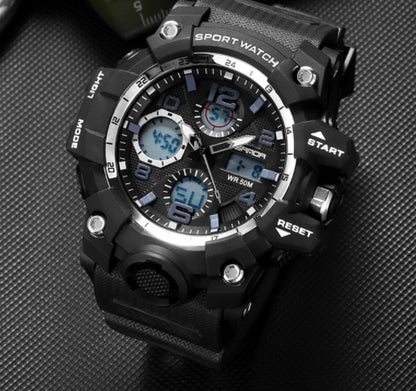 Men’s 55mm Resin Sports Watch – Japanese Movement, Mineral Glass, Durable Design - Fanbuluxe