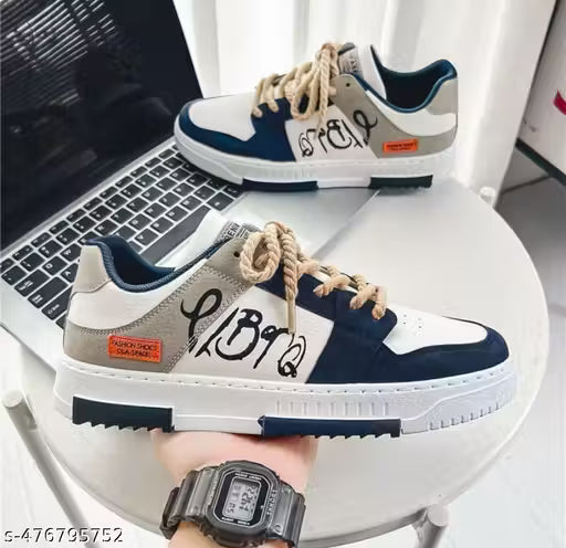 (7A) BREYON Stylish Printed Fashion Sneakers for Men – Mesh Upper with Durable Rubber Sole (IND-9)