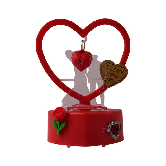 Romantic Heart-Shaped LED Light with Hanging Hearts & Rose – Gift for Loved Ones