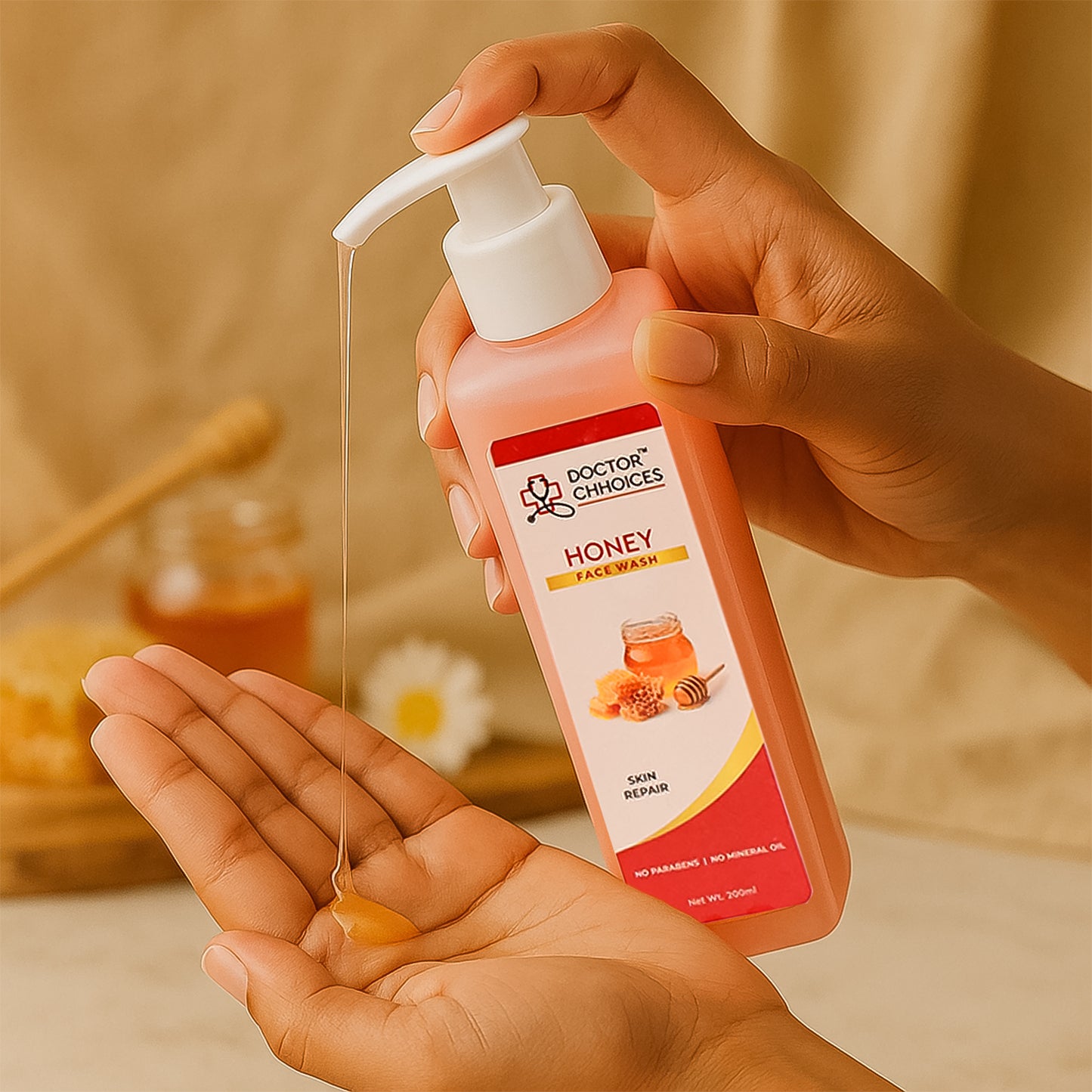 Doctor Chhoices Honey Face Wash – 200ml | Gentle Skin Repair Cleanser for Dry & Sensitive Skin