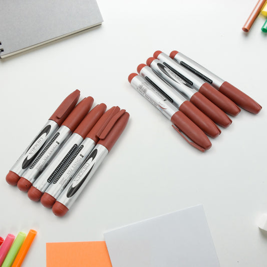 9201 10Pc Maroon Whiteboard Marker & Pen Set – School & Office Use