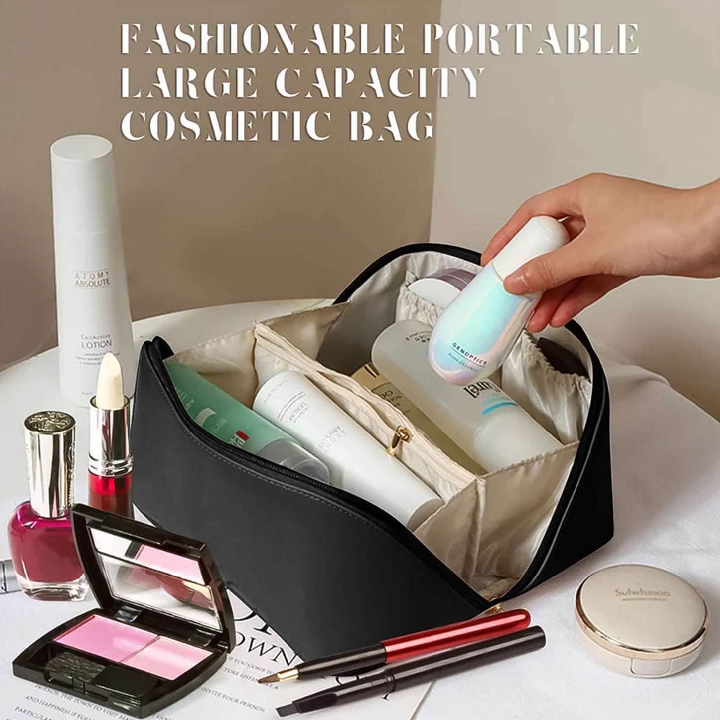 Premium Travel Makeup & Toiletry Organizer Pouch – Waterproof & Portable