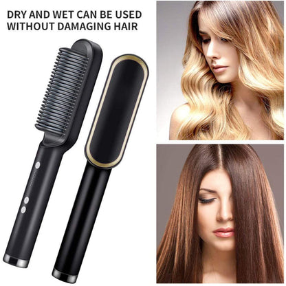 HQT-909B Hair Straightener Brush – Keratin Ceramic Coating | Fast Heat-Up