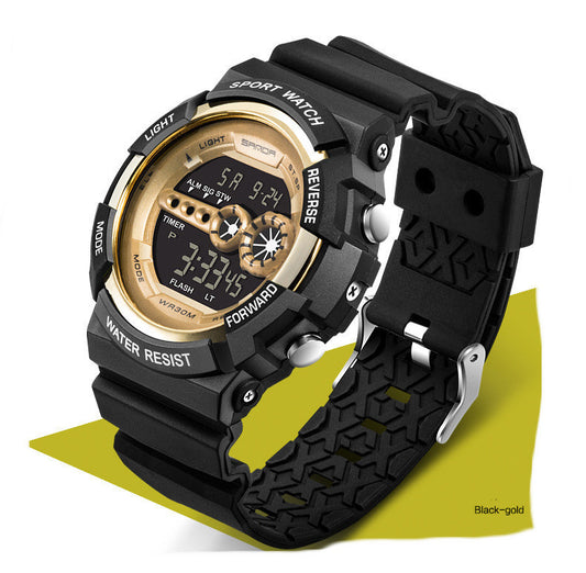 Men’s LED Digital Sports Watch – 50mm Dial, Multifunction, 30M Waterproof - Fanbuluxe