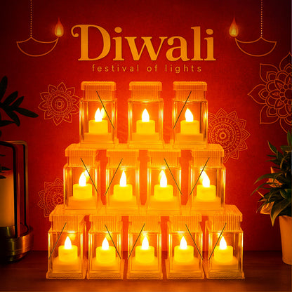12 Pcs LED Storm Lantern Set – Battery Operated Flameless Decorative Lights