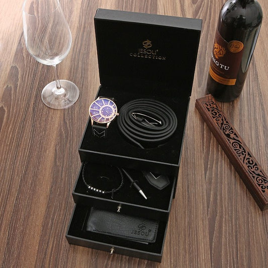 Men’s Casual Quartz Chronograph – 40mm Round Dial, PU Strap - Fanbuluxe