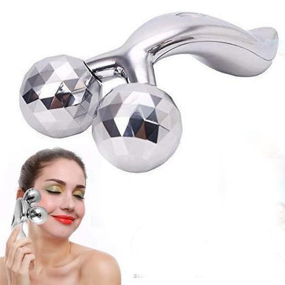 Y-Shaped 3D Face & Body Massager – Microcurrent, Solar Powered, 360° Roller