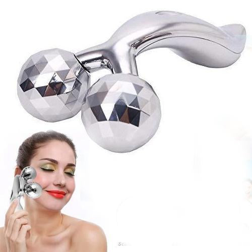 Y-Shaped 3D Face & Body Massager – Microcurrent, Solar Powered, 360° Roller
