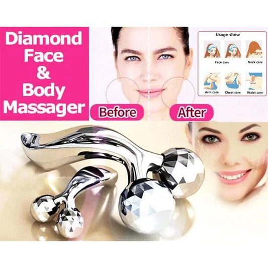 Y-Shaped 3D Face & Body Massager – Microcurrent, Solar Powered, 360° Roller