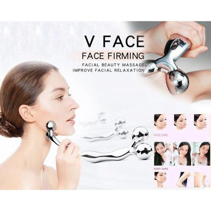 Y-Shaped 3D Face & Body Massager – Microcurrent, Solar Powered, 360° Roller