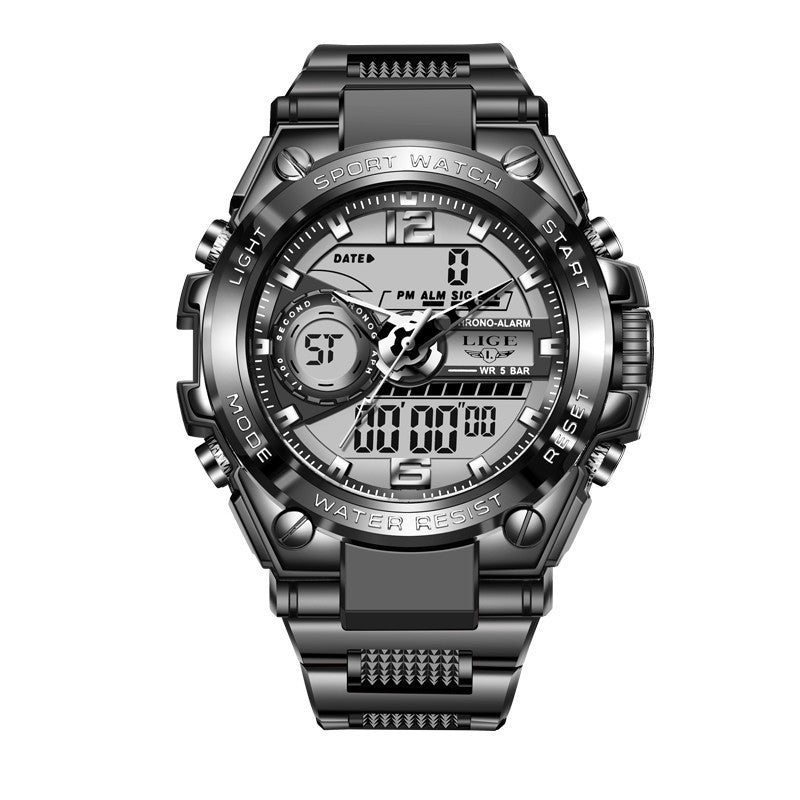 30M Waterproof Leisure Watch – Pointer & Digital Display, Electronic Movement - Fanbuluxe
