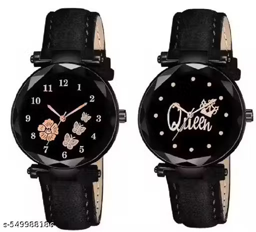 (9A) Elegant Combo Pack of 2 Designer Analog Watches for Women – Festive Edition