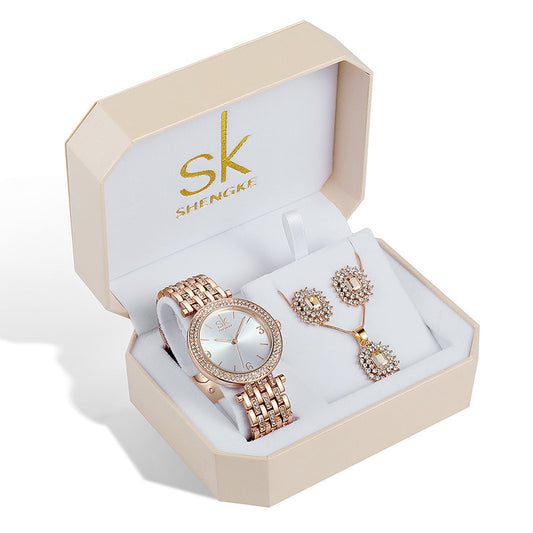 Slim Fashion Quartz Watch – 28mm Dial, Alloy Strap & Jewelry Buckle - Fanbuluxe