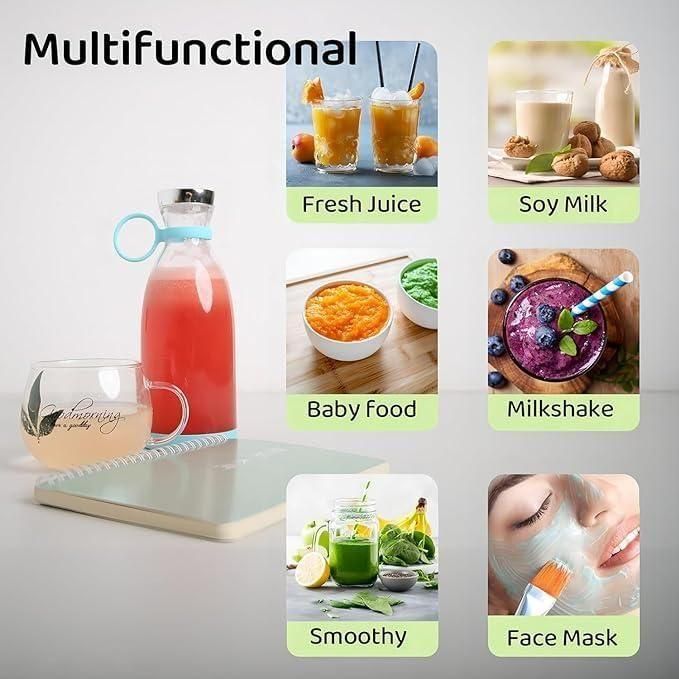 Travel Portable USB Rechargeable Mini Juice Blender – 380ml