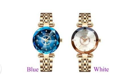 Diamond Shape Multicolour Dial and Rose Gold Strap Watch for Womens and Girls - Fanbuluxe