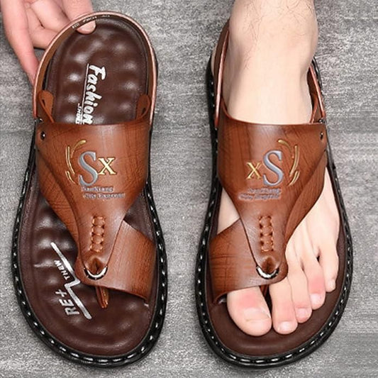 Men’s Casual Synthetic Leather Sandal – Brown