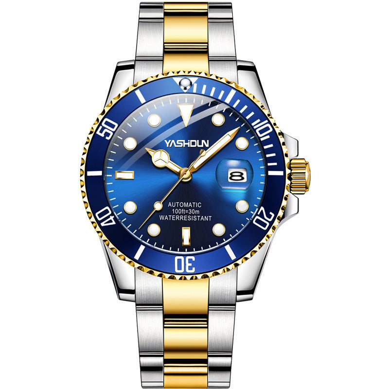 Business Quartz Watch – 41mm Round Dial, Stainless Steel Strap, Transparent Back - Fanbuluxe