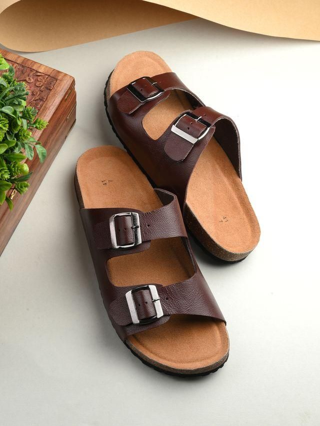 Men’s Arizona Cherry Leather Slippers – Stylish Comfort for Everyday Weark
