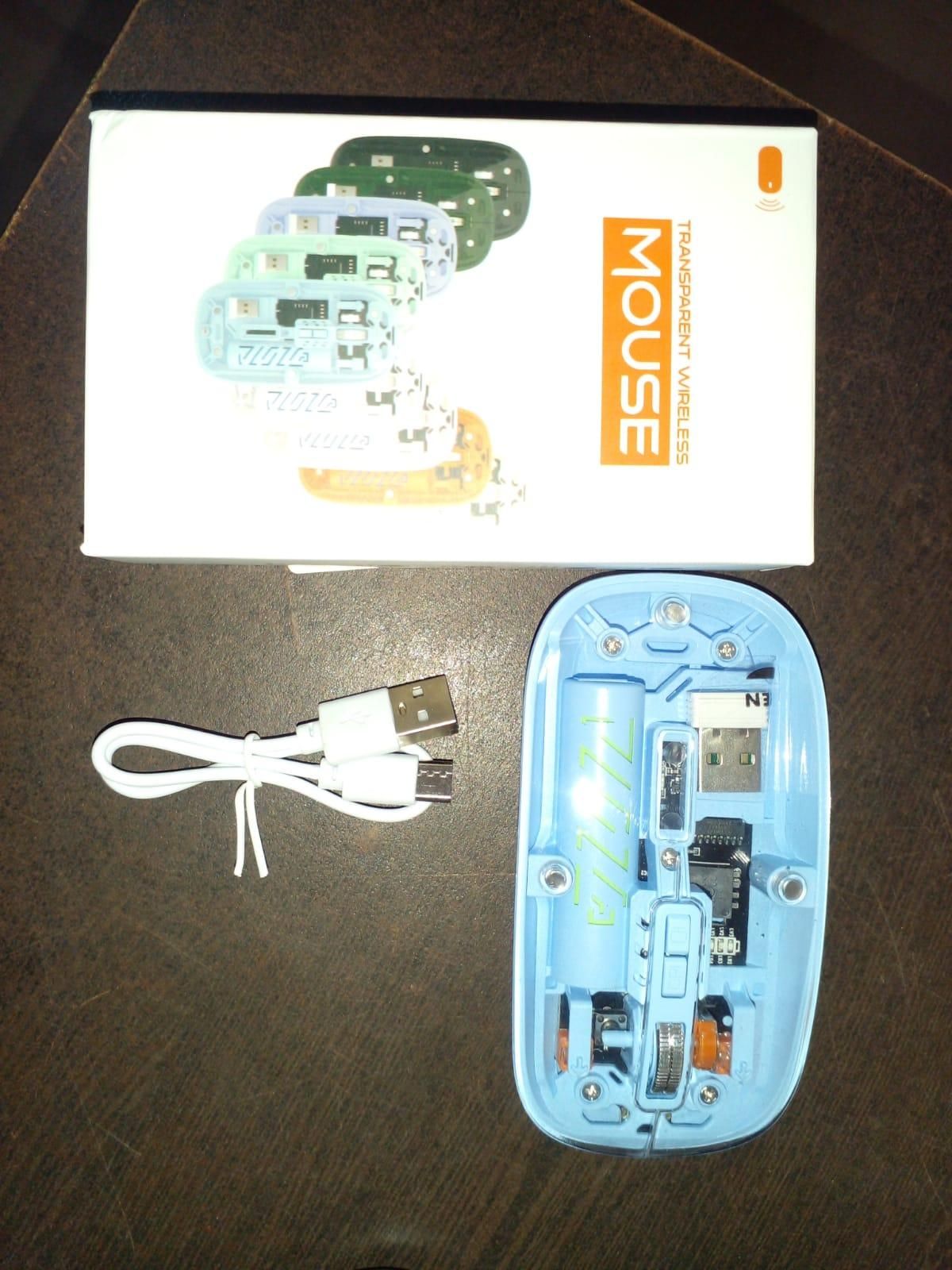 Rechargeable Transparent Wireless Mouse – Sleek & Lightweight