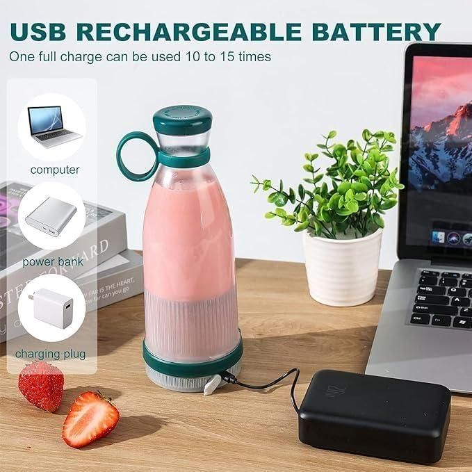 Travel Portable USB Rechargeable Mini Juice Blender – 380ml