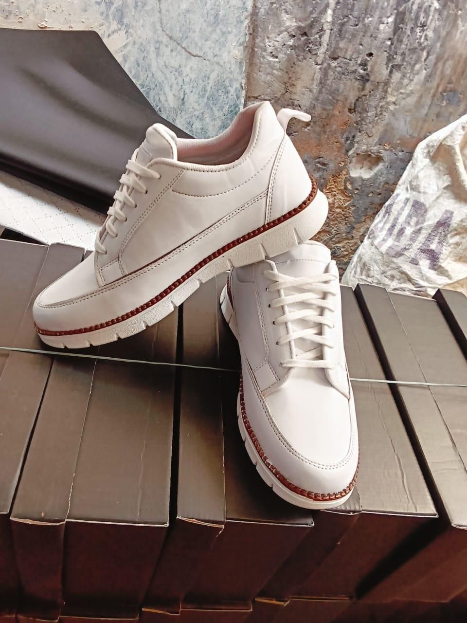 Men’s White Ultra-Comfy Soft Sole Sneakers – Casual Wear