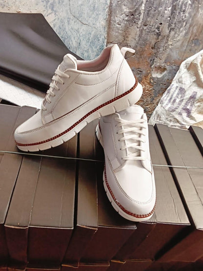 Men’s White Ultra-Comfy Soft Sole Sneakers – Casual Wear
