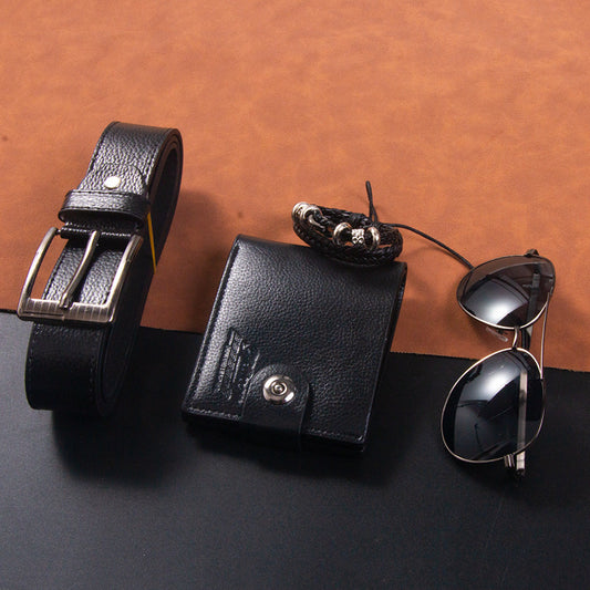 Men’s Gift Set – Wallet, Belt, Sunglasses, Bracelet, Gift Box - Fanbuluxe