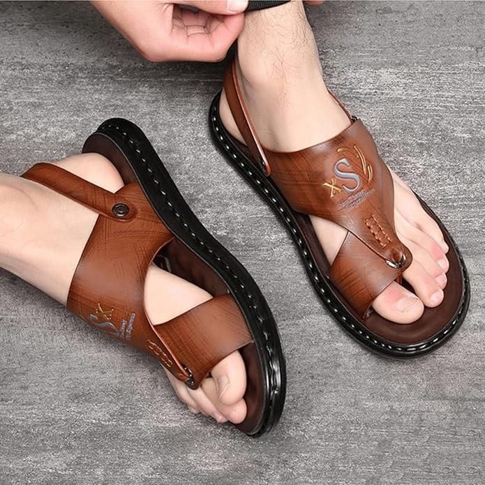 Men’s Casual Synthetic Leather Sandal – Brown