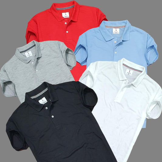 Men’s Plane Matty Polo T-Shirt 5-Pack – Assorted Colors